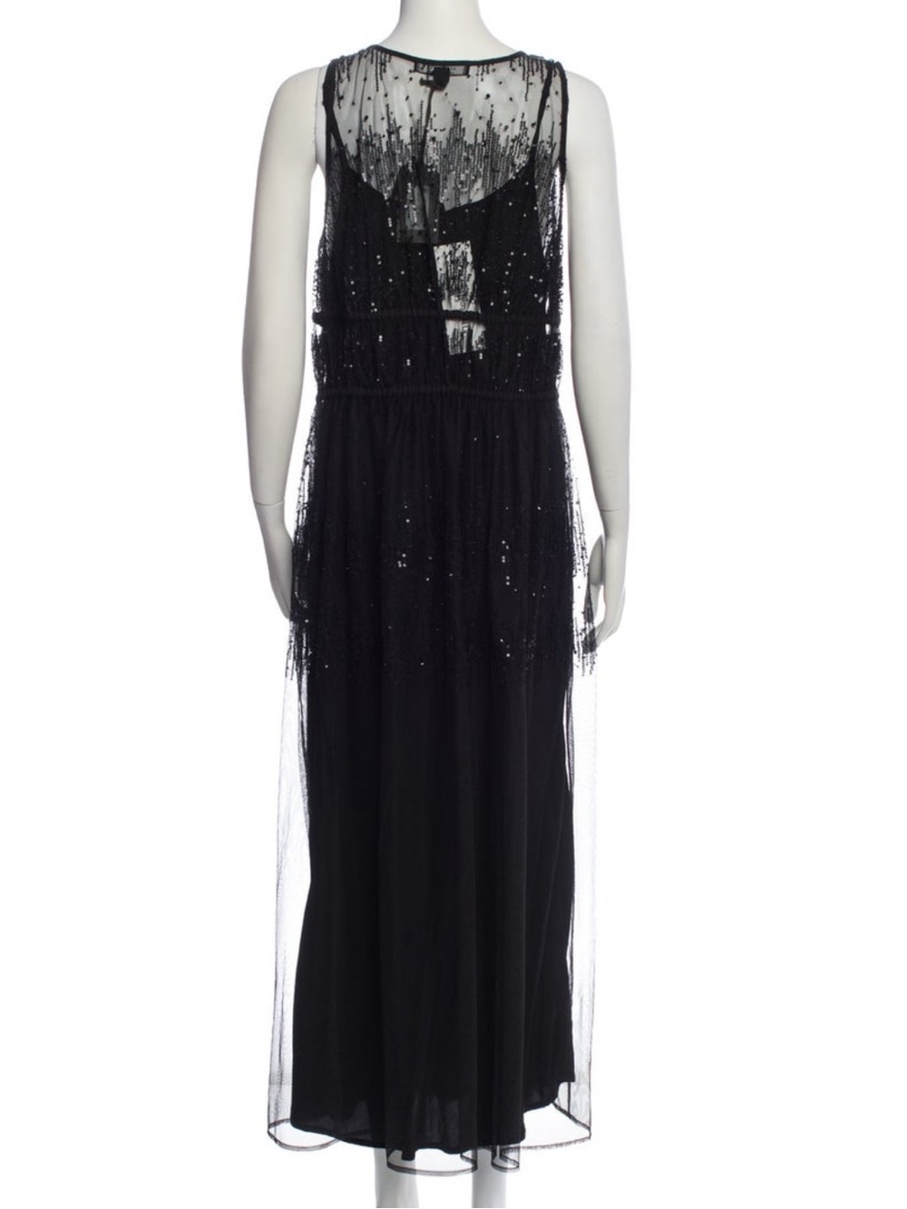 ALL SAINTS Robyn Embellished Black Sequin Tulle Maxi Dress NWT 6 - Picture 9 of 15